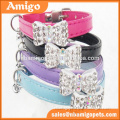 soft pu leather luxury cat collar with bell